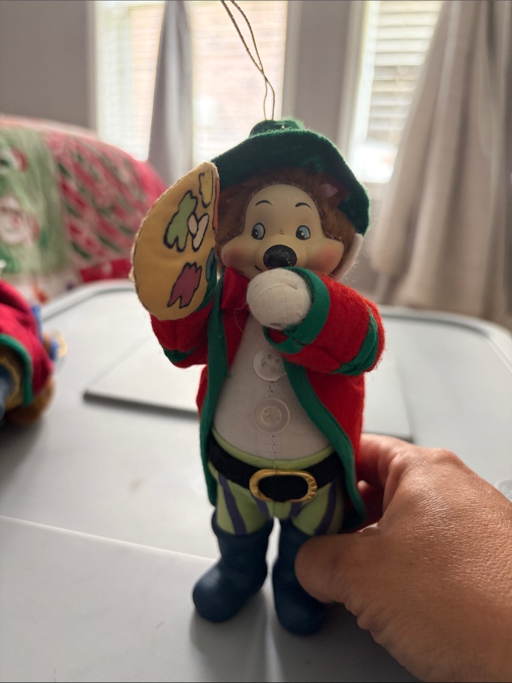 Plush Elf Painter Toy in Green and Red - Kids Toy